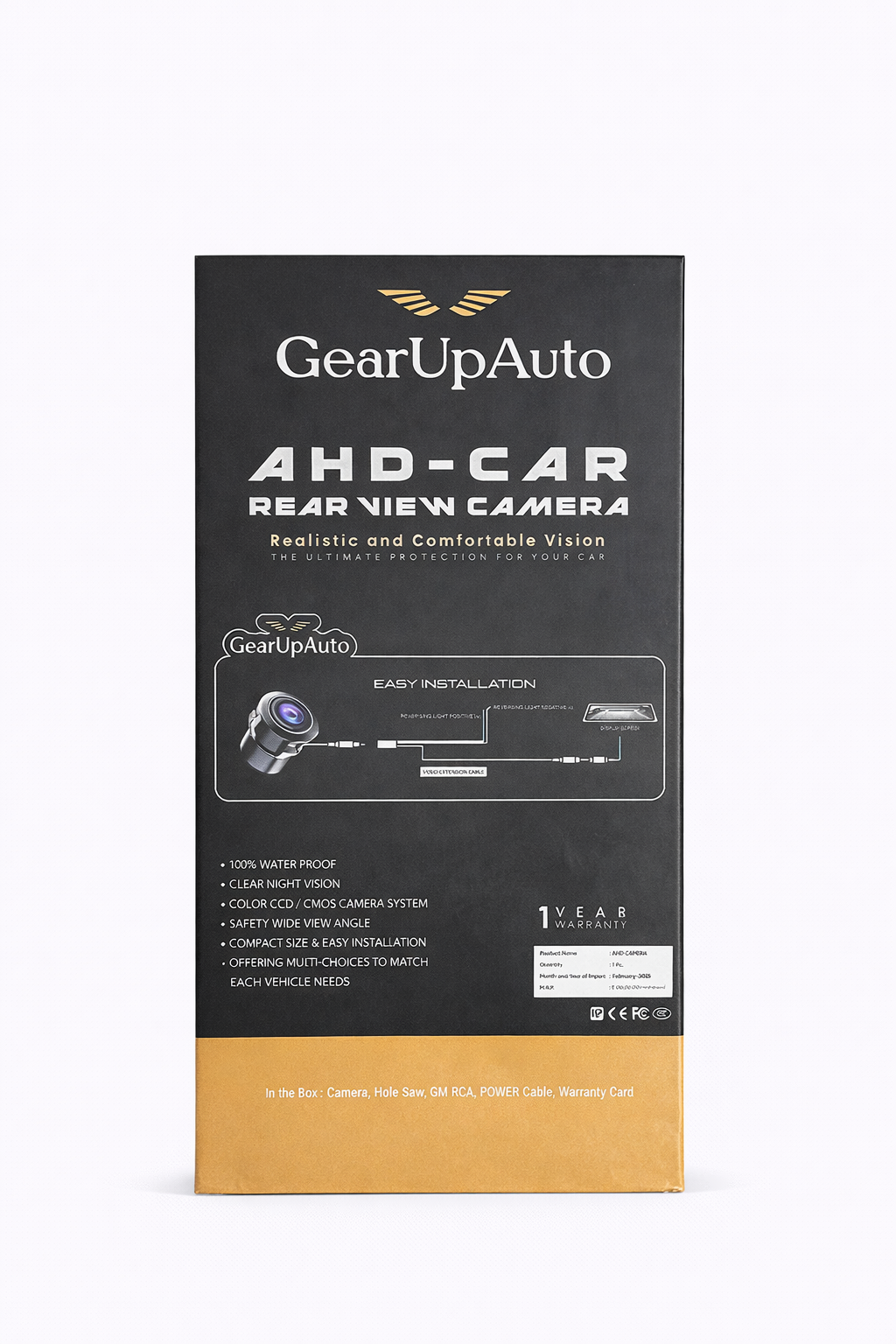GearUpAuto AHD Rear View Camera