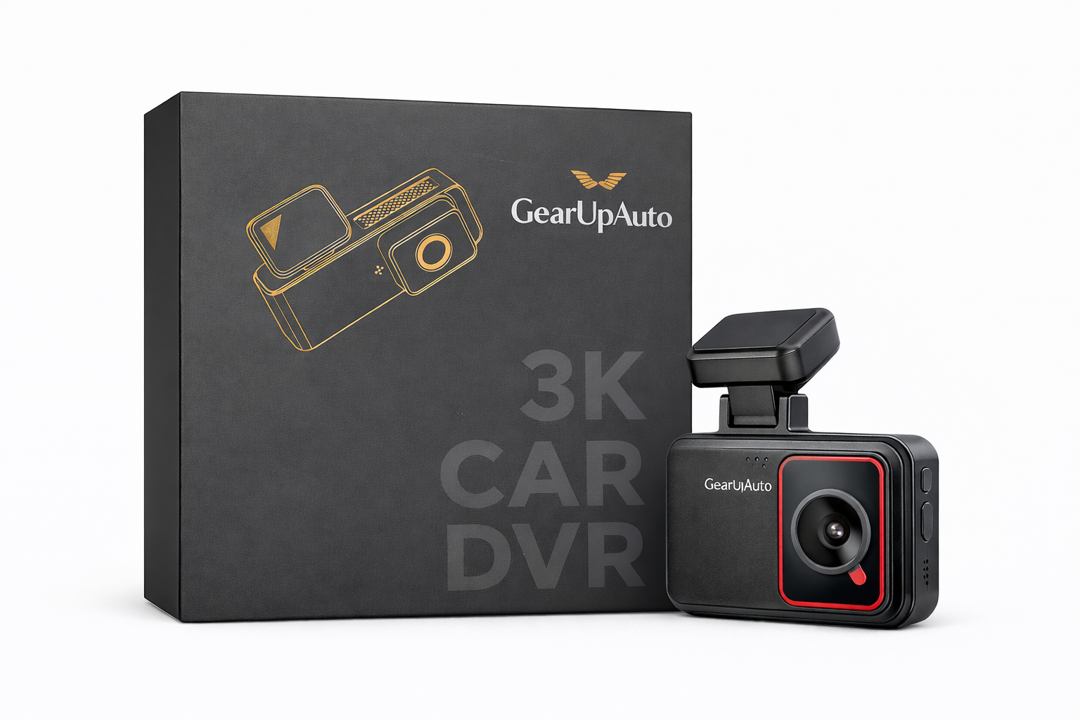 GearUpAuto 3K Car DVR Dash Cam