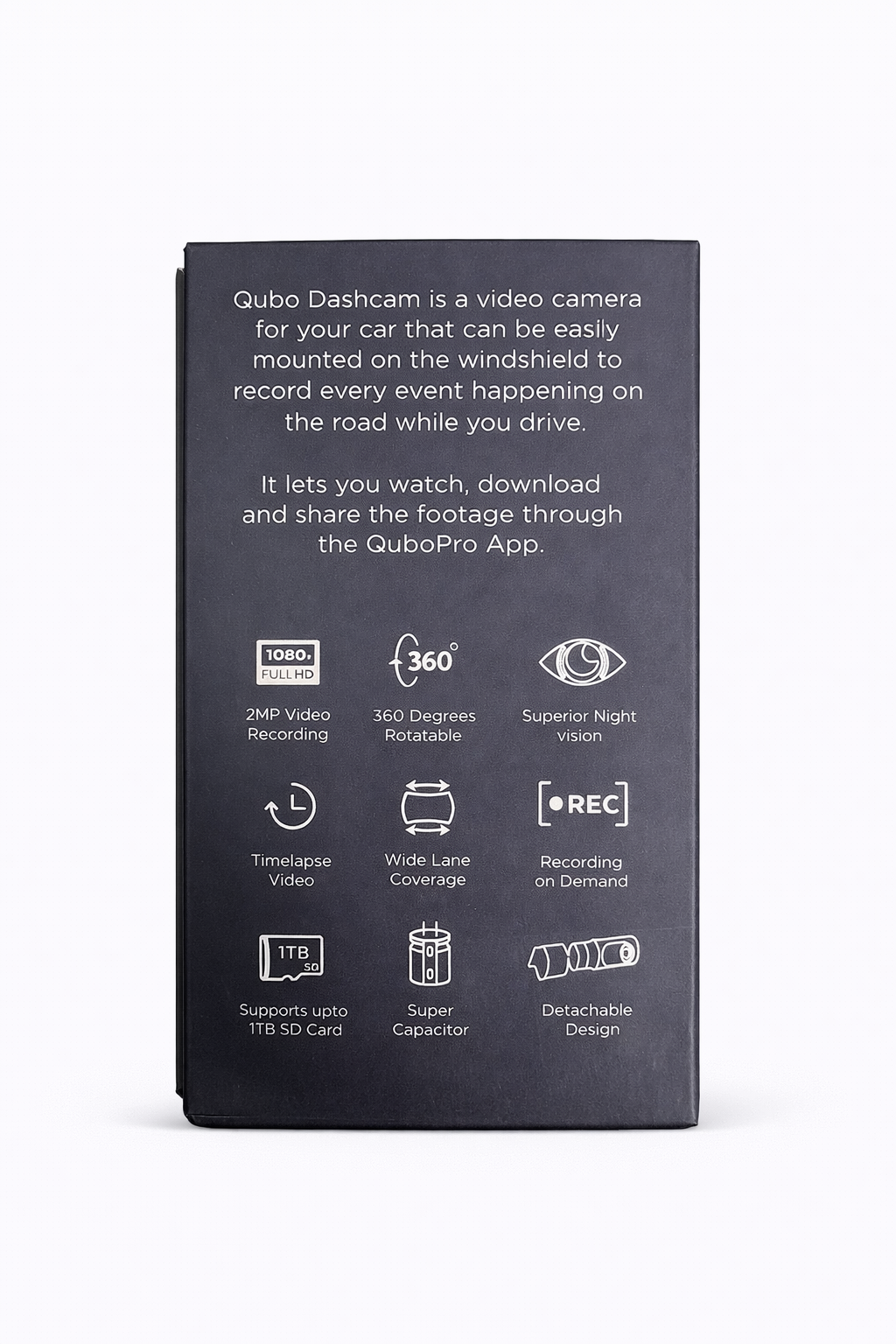 Qubo Smart Dashcam Pro X – 24/7 Driving Security